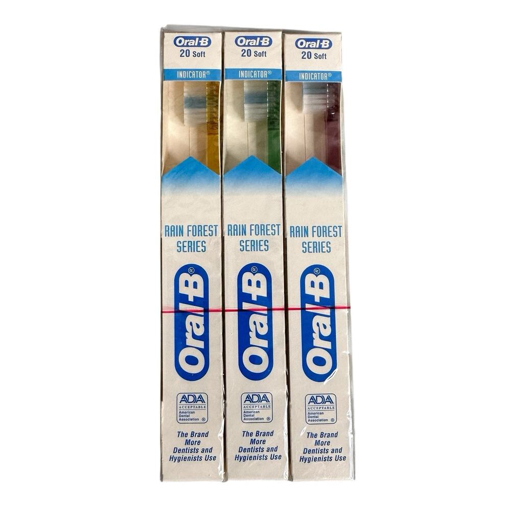Oral B 20 Soft Child Toothbrush Lot 6 Indicator Bristles Planet Earth Series Vtg